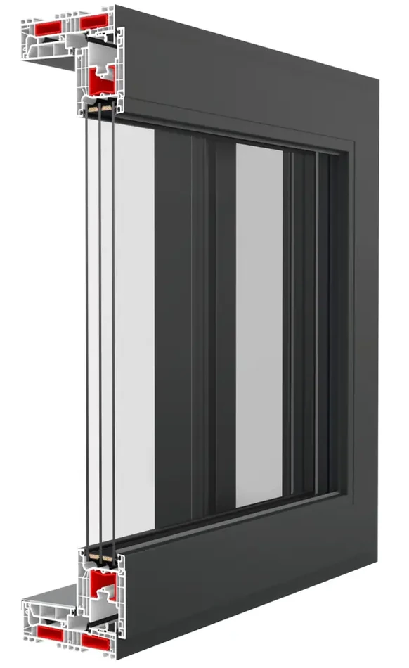 IGLO EDGE SLIDE sliding terrace system profile cutaway