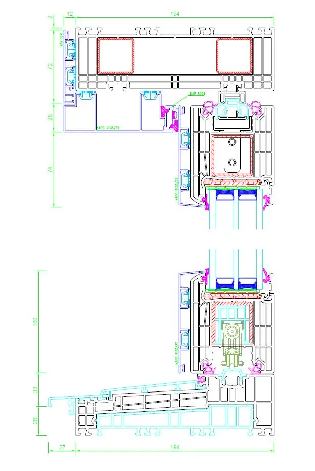 IGLO-HS ALUCOVER terrace system technical profile cross-section with dimensions