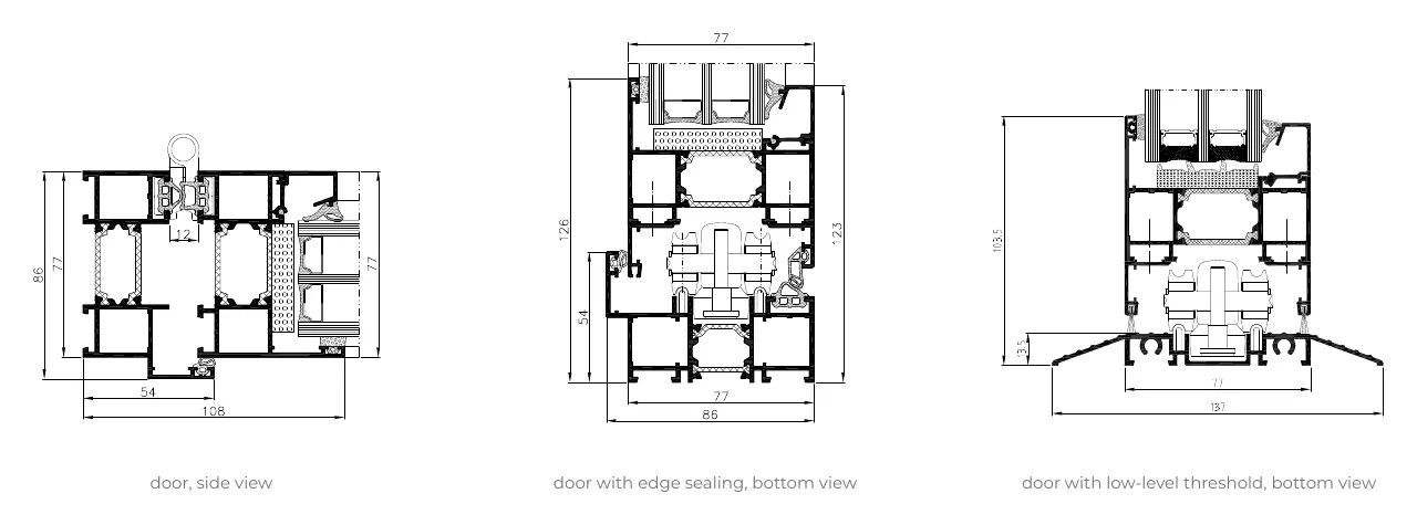 MB-86 Fold Line HD profile, weather-sealed and low-threshold technical sections