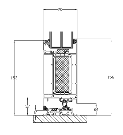 MB-79N SI+ aluminium door technical cross-section