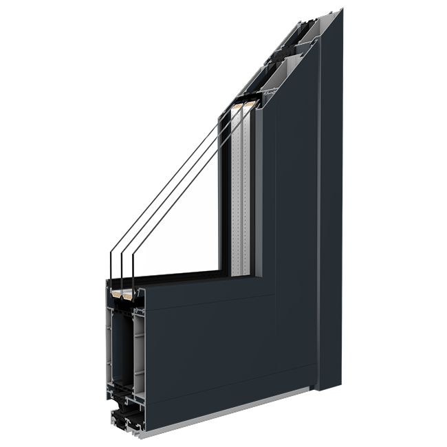 MB-86N SI aluminium door profile cutaway