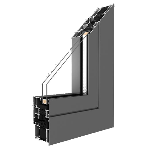 MB-79N SI aluminium window profile cutaway