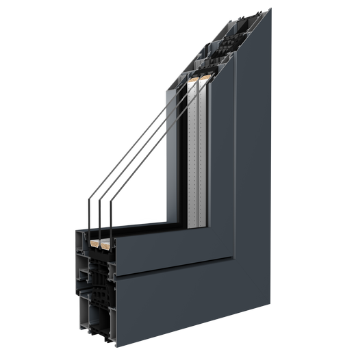 MB-86N SI aluminium window profile cutaway