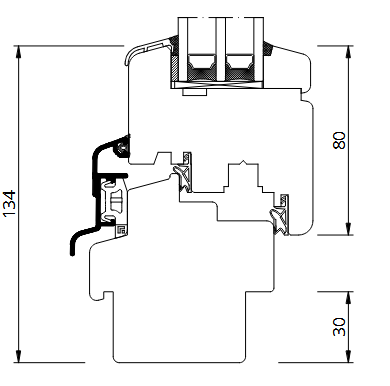 SOFTLINE 78 medinio lango profilio pjūvis