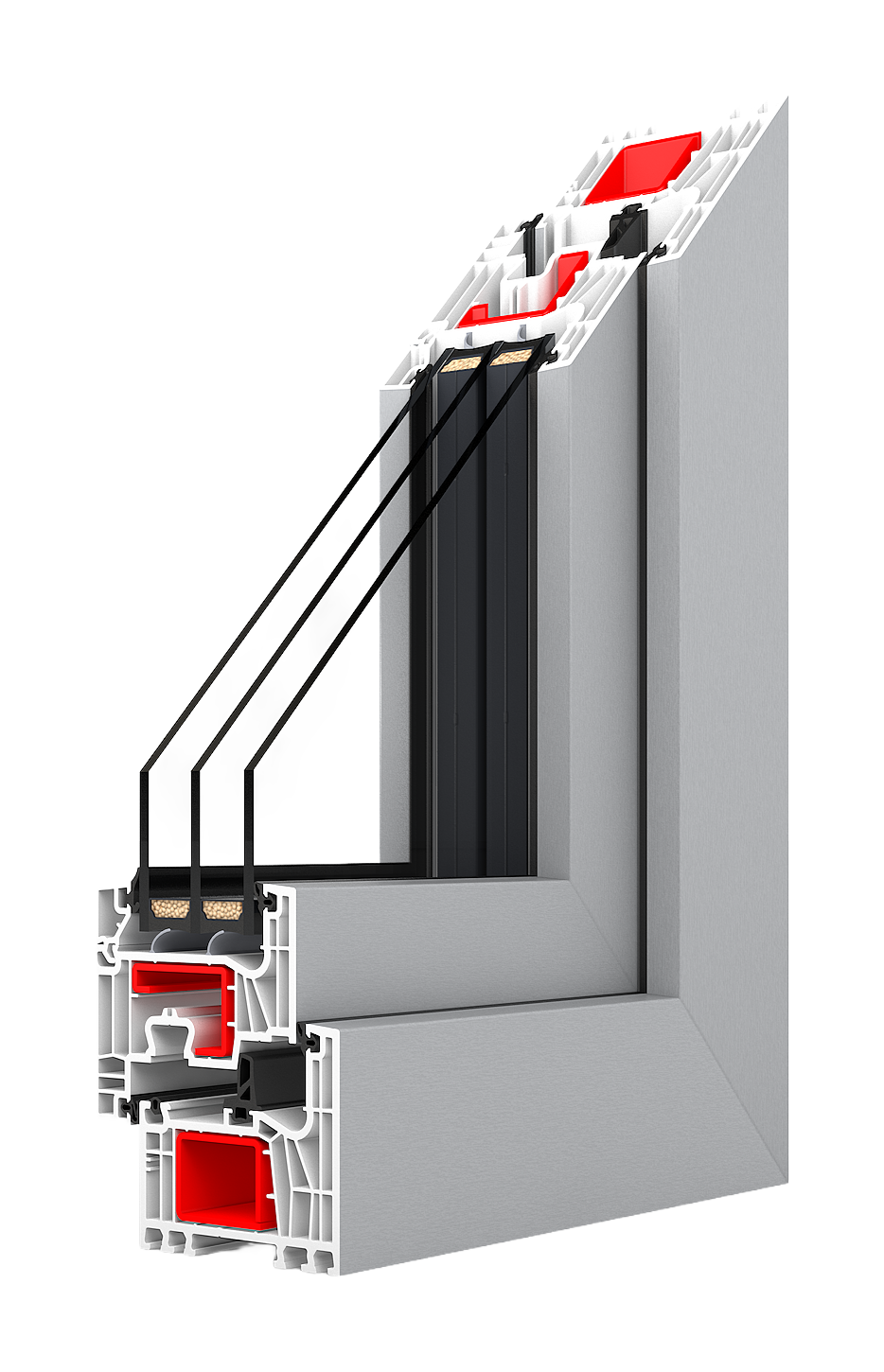 IGLO Edge window frame cutaway