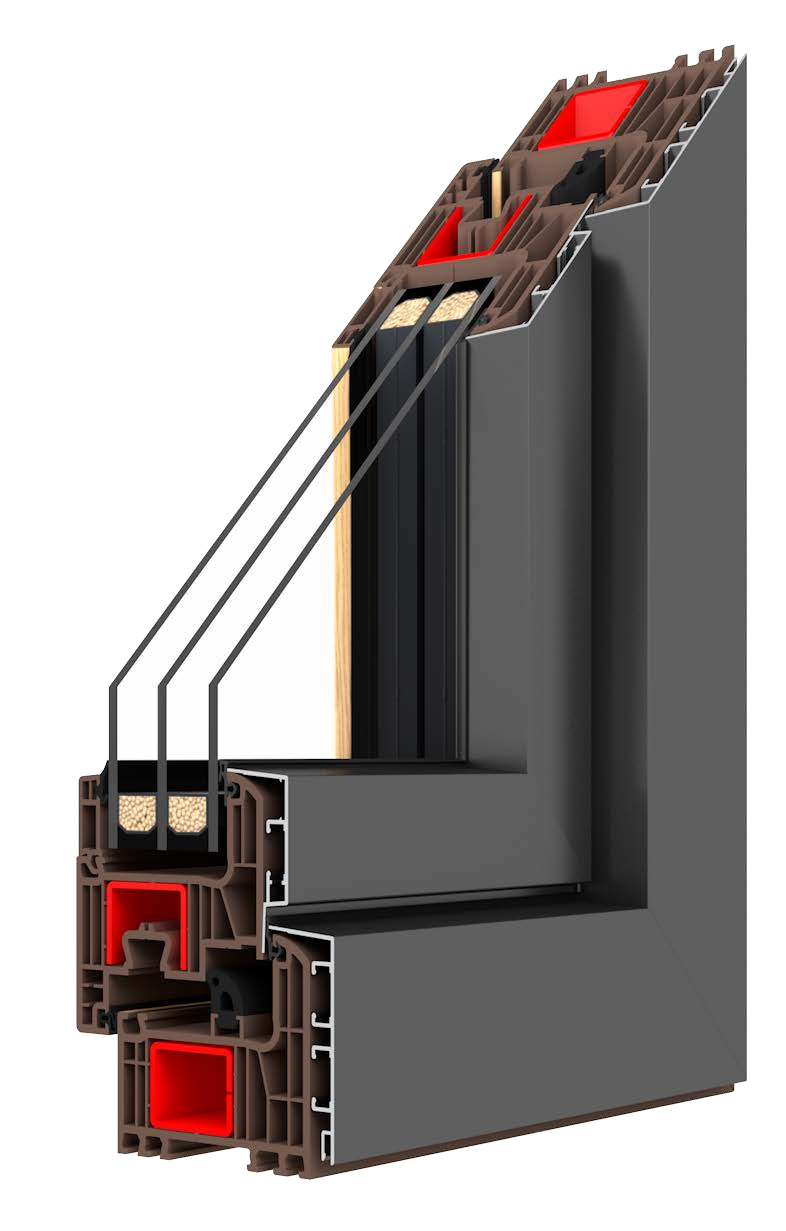 IGLO Energy Alucover window frame cutaway